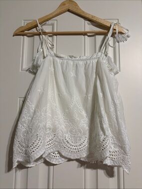 Lush White Eyelet Tie-Strap Camisole